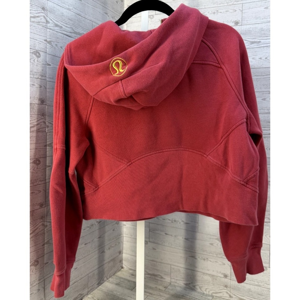 Lululemon Womens Scuba Oversized Half Zip Cropped Hoodie Magenta Smoke Gold XS/S - Picture 3 of 9